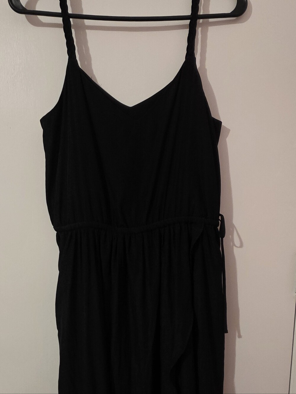 GAP Black Midi Spaghetti Strap Dress